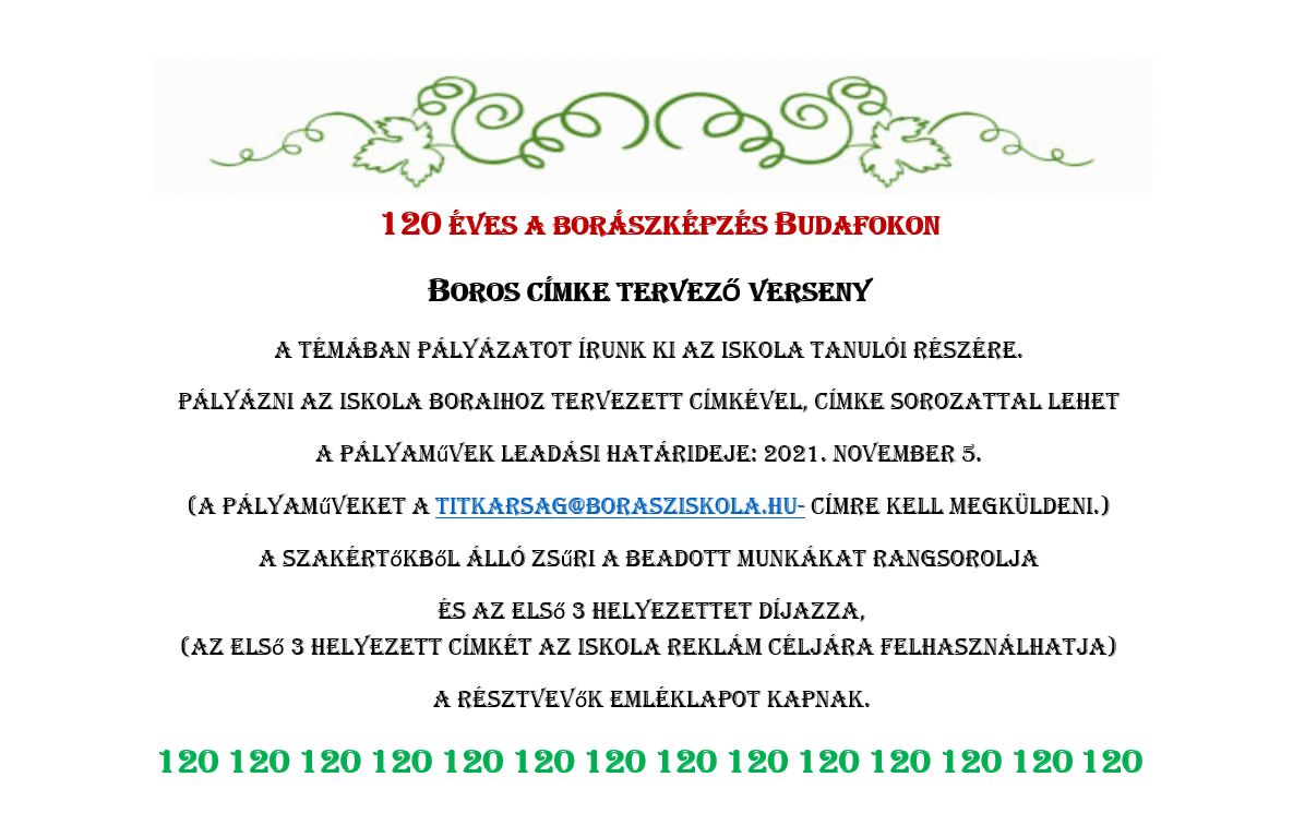 Boros címke tervező verseny Boros címke tervező verseny